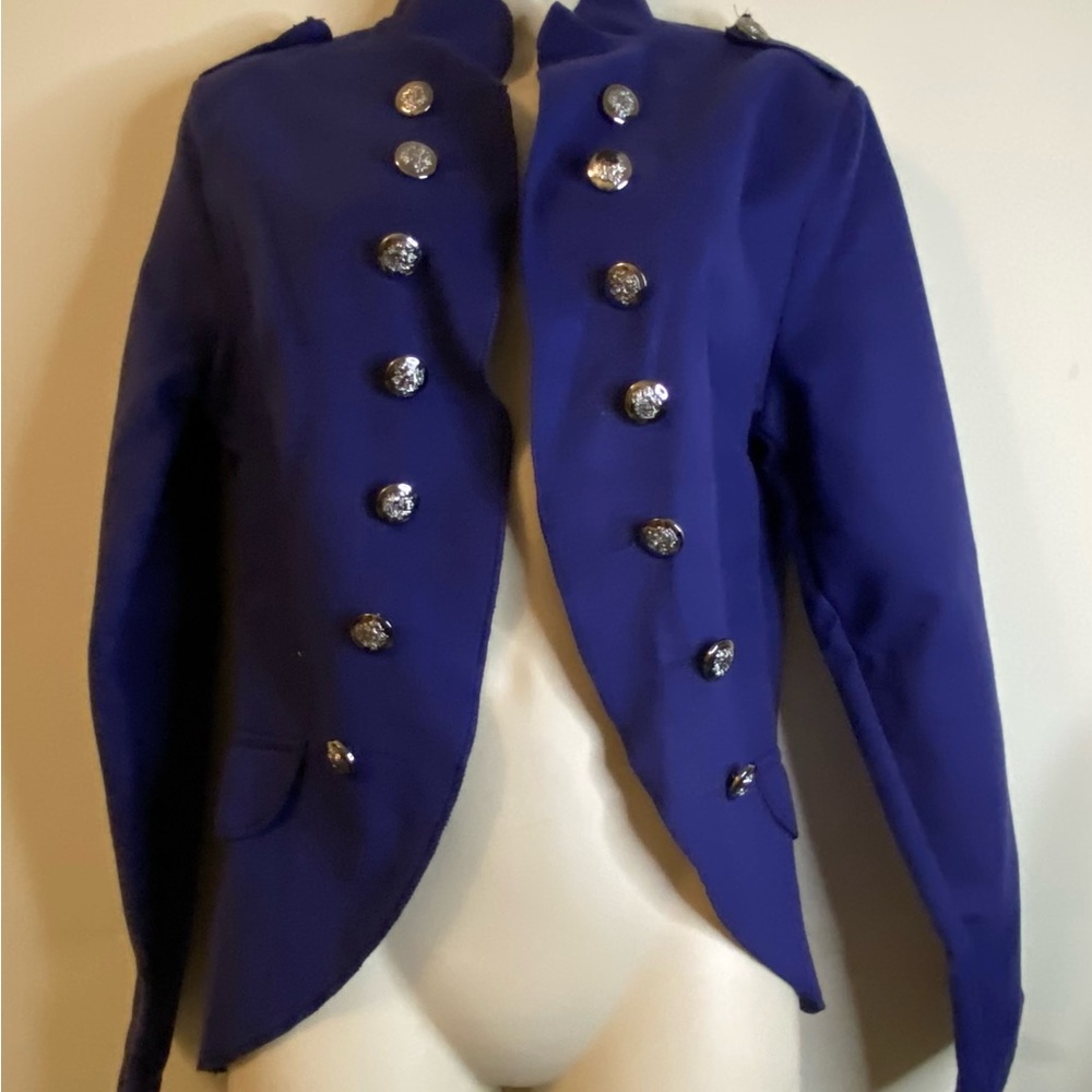 Suvimuga Royal Blue or Deep Red Open Blazer Epaulettes Cosplay Work Sz S NWT - Picture 2 of 9